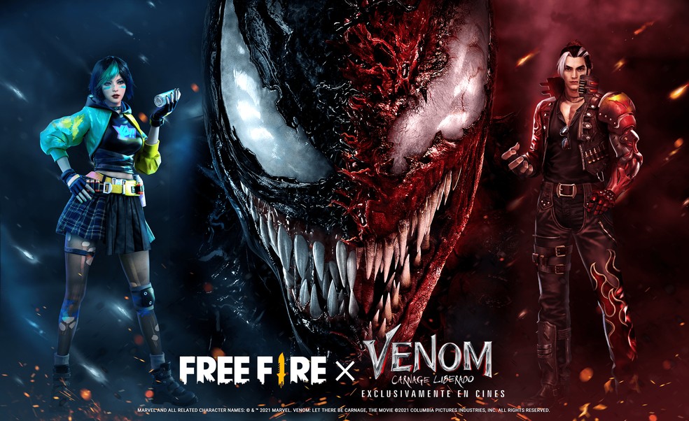 Free Fire: saiba como obter itens temáticos de Venom e Carnificina