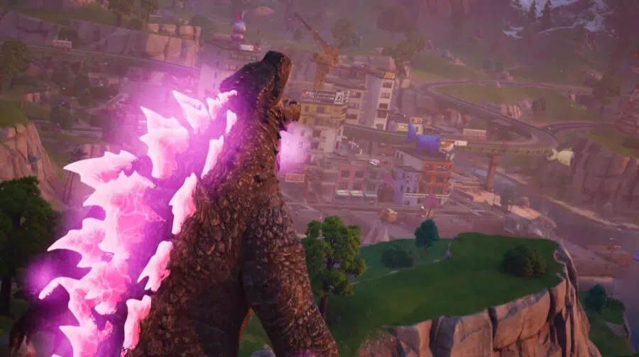 imagem de Godzilla no battle royale Fortnite